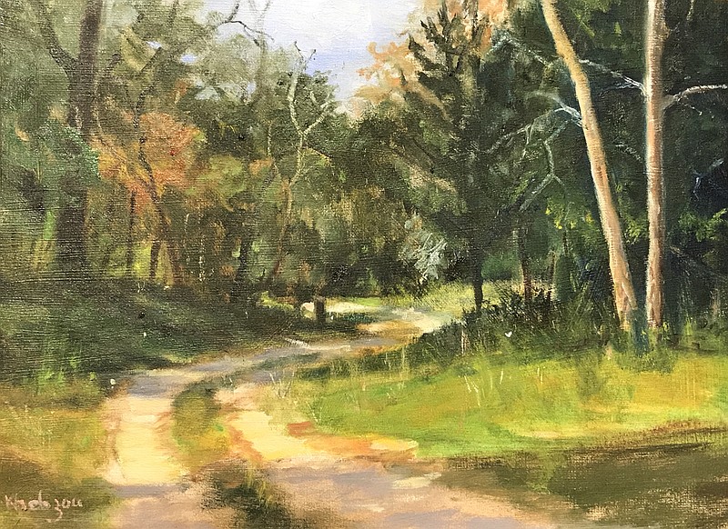 Last year's first place winner, Walking Path by Doreen Serago Khebzou of Galloway Township.