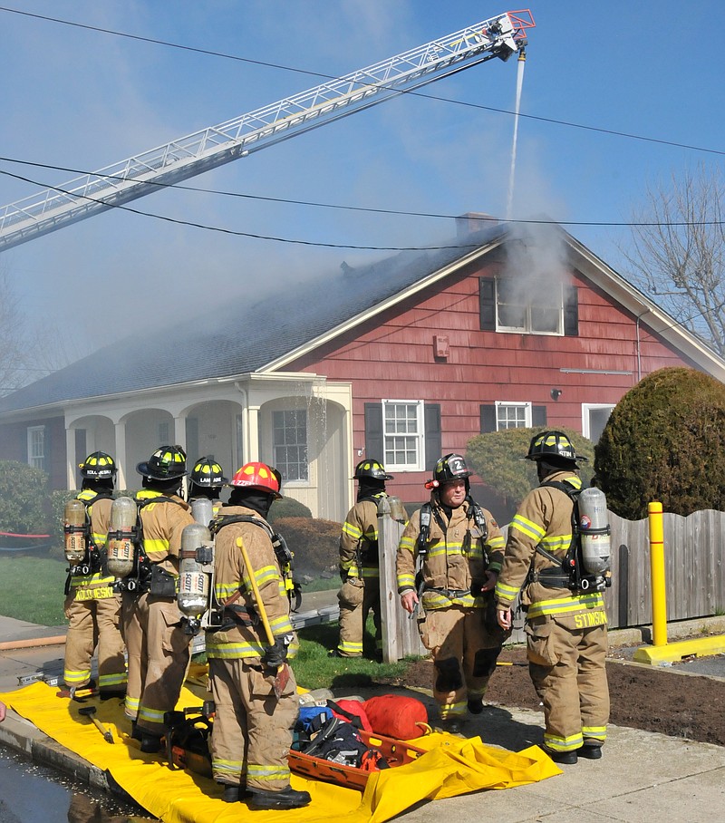 Provided/Ventnor firefighters battle a blaze in Ventnor Heights.