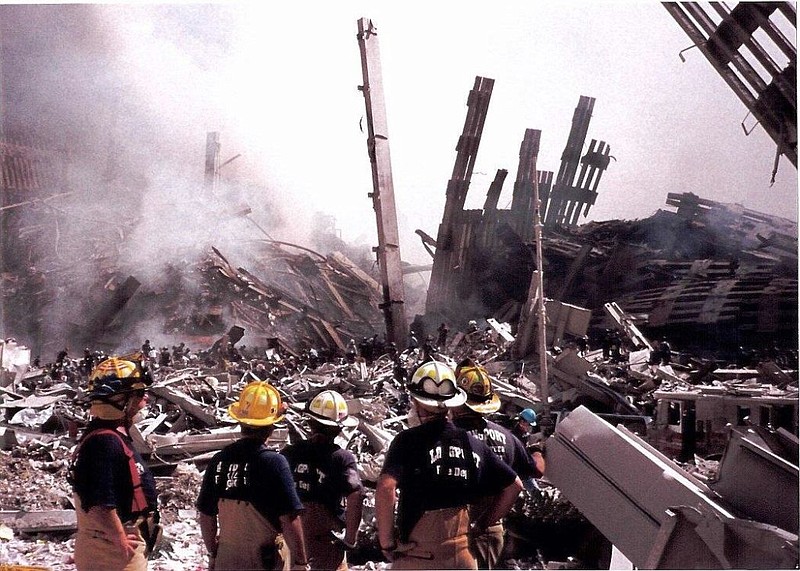 Dan Adams, now Margate's fire chief, at the World Trade Center site Sept. 13, 2001.