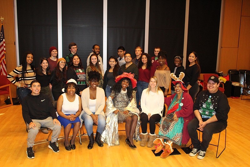 Professor of Music Beverly Vaughn and students in the University Chorus.