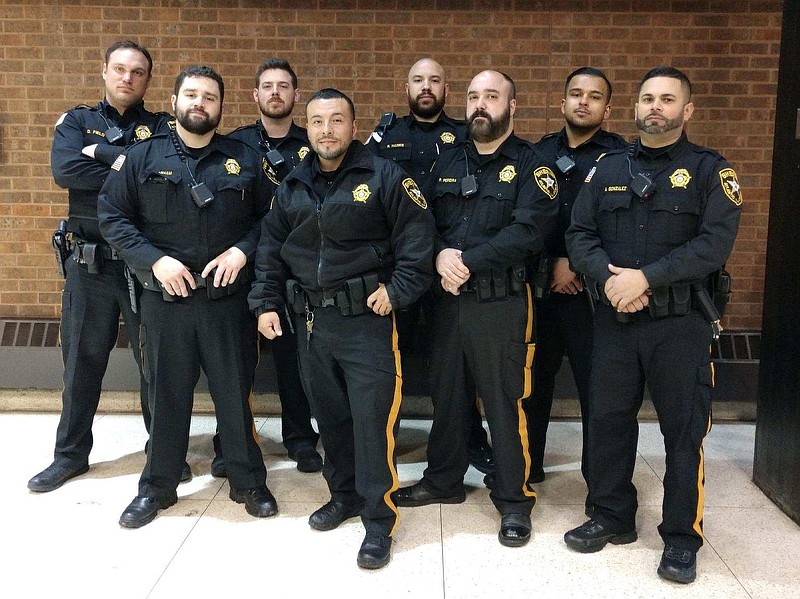 Provided/From left, Sheriff's Officers Field, Gorham, Snyder, Unda, Harris, Pereira, Masood and Gonzales participated in No Shave November in 2018.