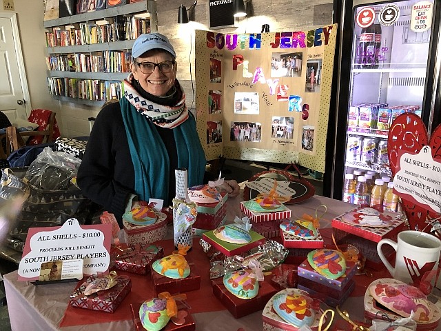 Marlene May of South Jersey Players and her painted seashells.