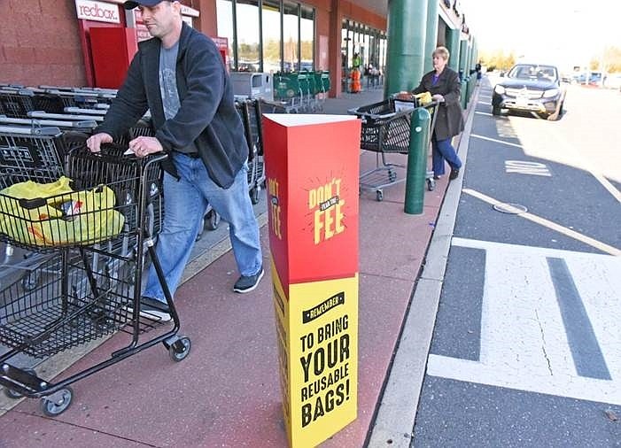 Patcong Creek Foundation/The plastic bag fee went into effect recently in Somers Point. Reusable bags are becoming the norm, according to a study. 