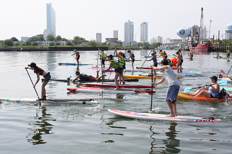 Competitors in last year's Paddle for a Cause benefiting the Dean Randazzo Cancer Foundation.