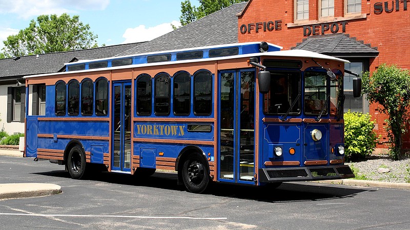 Main Street Trolley manufactured by Hometown Trolley of Crandon, Wisconsin.