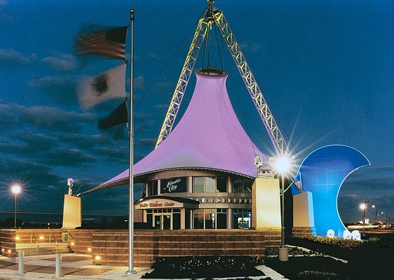 Arthur J Ogren, Inc. built this ground-breaking structure located on the Atlantic City Expressway. Built as a focal point for visitors approaching Atlantic City. It is unique in its tent-like structure and illuminated light show, a perfect compliment to the casino industry and the city it represents.