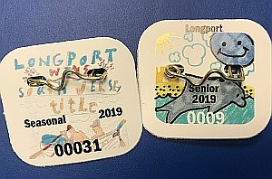 Students Matthew Sheridan designed Longport's regular beach tag and Mary Kate Casey designed the senior tag..