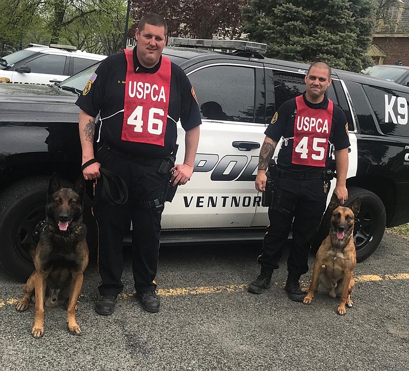 Ventnor K-9 Units, including including Lt. David Gaeckle and his partner Axel, and Officer Marc Franco Jr. and his partner Joker. 