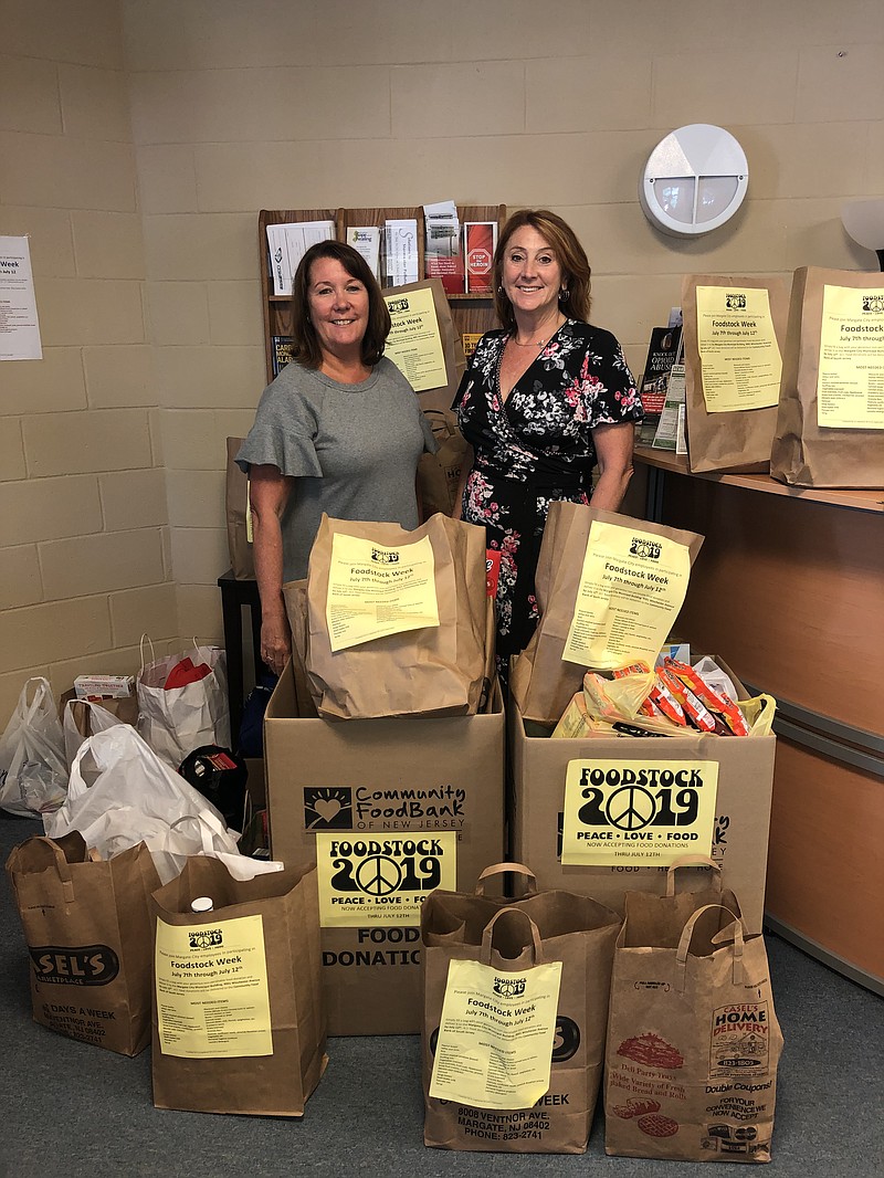 Margate City Clerk Johanna Casey and CFO Lisa McLaughlin are collecting non-perishable food items for the FoodBank.