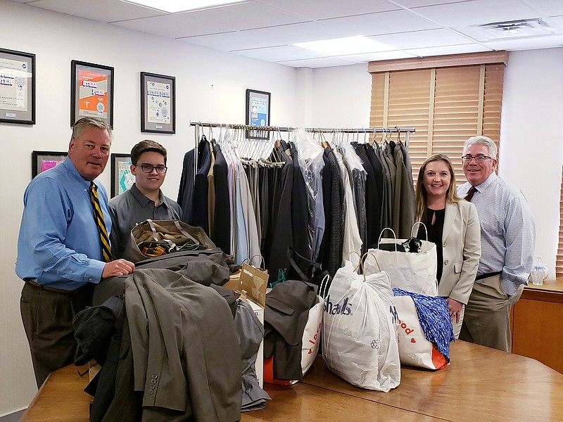 From left, Cooper Levenson COO Kenneth J. Calemmo, St. Augustine Prep senior William Reynolds, and Cooper Levenson partners Amy E. Rudley and Randolph C. Lafferty.