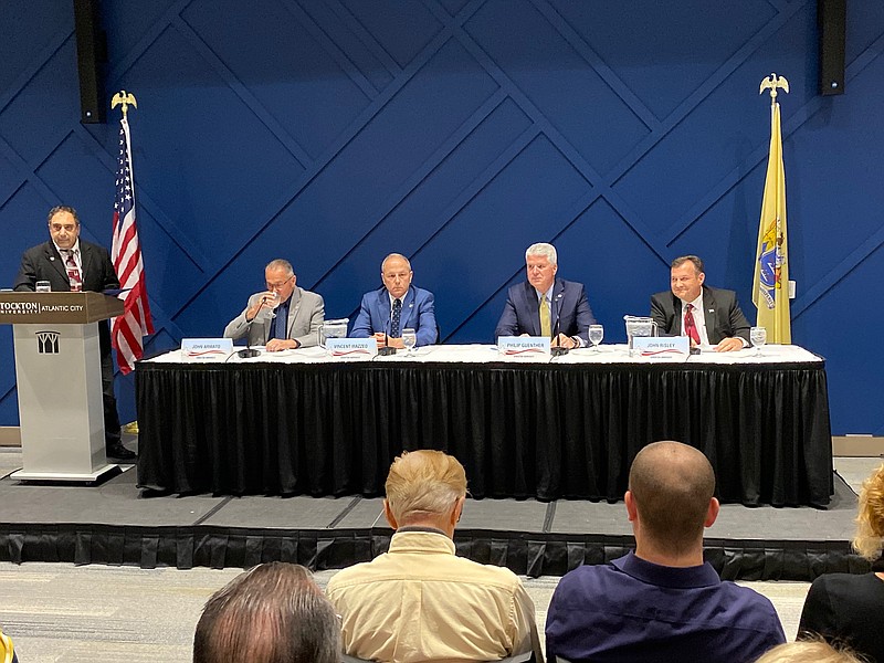 Assembly candidates debate at Stockton Atlantic City. From left, John Armato, Vincent Mazzeo, Phil Gunther and John Risley.