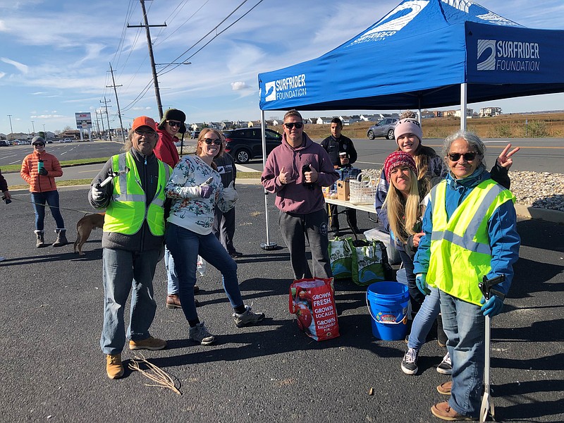 Surfrider volunteers cleaned up Wellington Avenue in Ventnor on Saturday, Nov. 9.