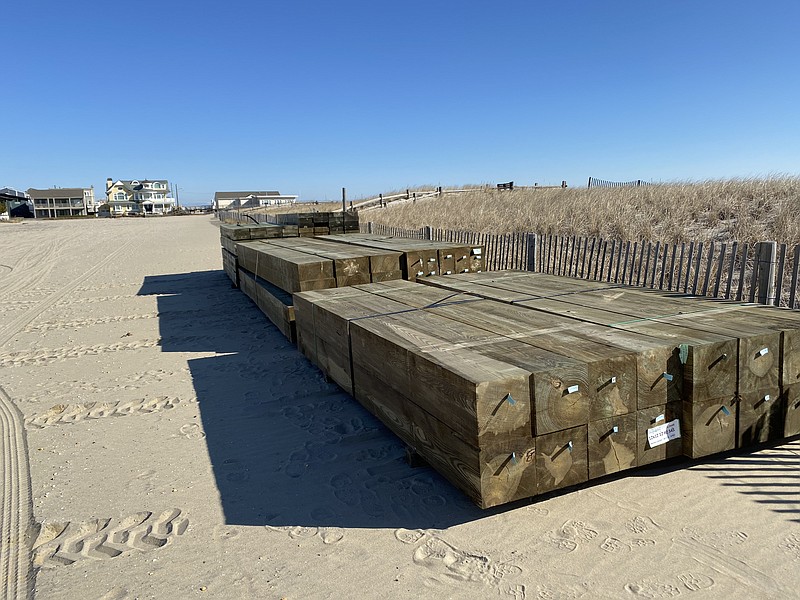 Materials needed to build Margate pier extension have been delivered to the beach near Huntington Avenue.