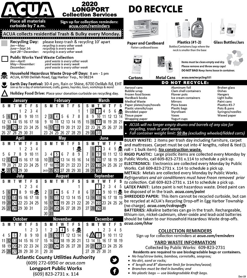 Longport Trash & Recycling Schedule