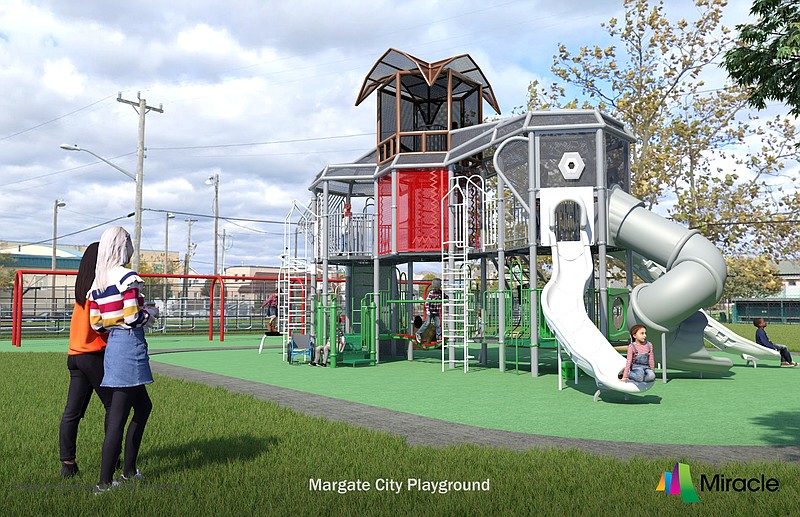 Rendering of the Lucy the Elephant playground that will overlook Jerome Avenue.