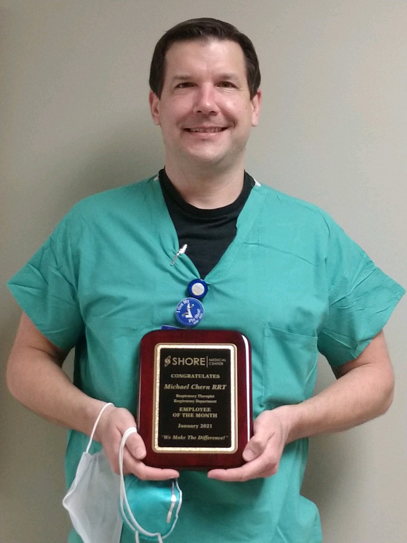 Respiratory therapist Michael Chern is Shore Medical Center's Employee of the Month of January.