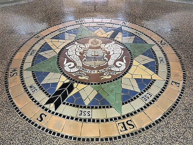 Compass rose in Ventnor City Hall.