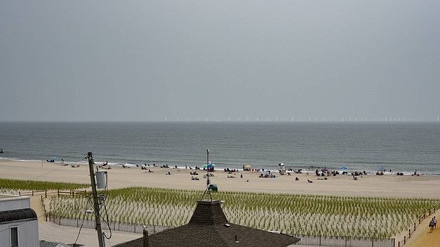 View of the Orsted wind farm from Lucy the Elephant's howdah.