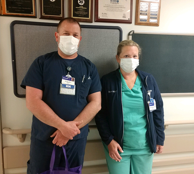 Shore Medical Center Emergency Department nurse Mike Smith, RN, and Nurse Manager Sherri Richmond.