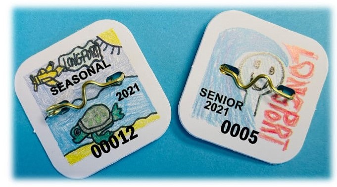 Longport congratulates this year's   winners of the Beach Tag Contest. Longport 2021 beach tags were designed by students Grace Vogt, who designed the seasonal tag featuring a sea turtle, and Jakob Brotsker, who designed the senior tag featuring the borough's iconic smiley-faced water tower.