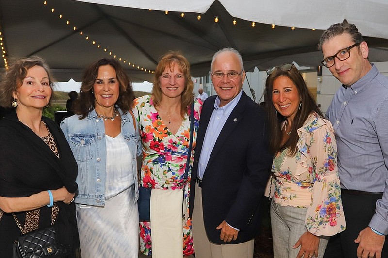 From left, Monica Barach, Ellen Farber, Lynne Kesselman, Stockton President Harvey Kesselman, Joelle Bridgers and Jim Bridgers. (Photo by Nicholas Valinote for Stockton University)