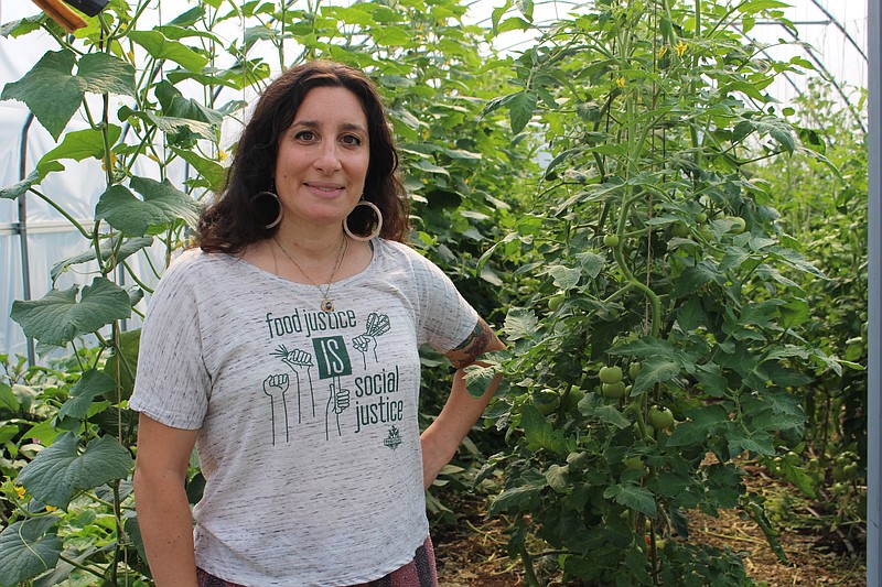 Jeanine Cava at the Stockton University farm.  (Photo provided by  Stockton University)