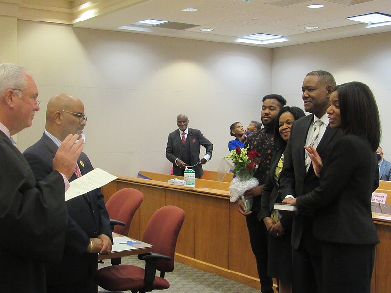 Megan Moore is sworn-in as Atlantic County assistant prosecutor.