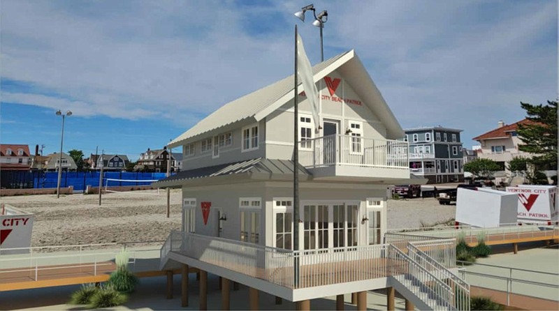 Architect's rendering of the new Ventnor City Beach Patrol Headquarters under construction off Suffolk Avenue in Ventnor.