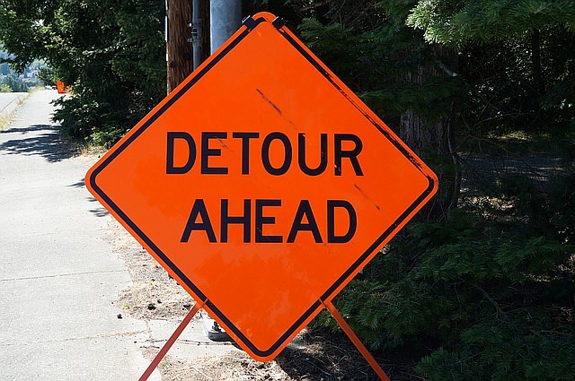 Follow the detour.