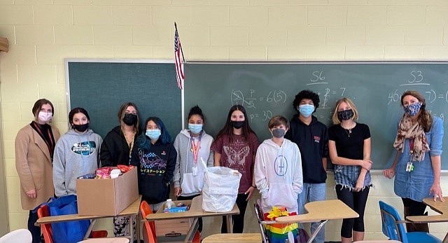 Pictured from left to right:

- Ventnor Middle School Guidance Counselor Brianne Westlake, Student Council members Kayla Barrie, Mattison Pretino, Melany Banegas-Urquia, Emma Rose Echevarria, Student Council Vice-president Taylor Ebert, Student Council President Reef O'Donnell, member Noel Solano, Student Council Secretary Lily Hocker and Guidance Counselor Jenna DiMauro.