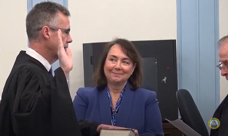 Former Ventnor solicitor Tim Maguire was sworn in Feb. 18 as Chief Judge of the new Atlantic County consolidated municipal court in Mays Landing.