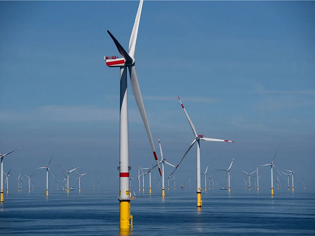 Orsted proposes to build a wind farm 15 miles off the South Jersey coast. This photo shows the turbines for an Orsted project overseas. (Photo credit Orsted)