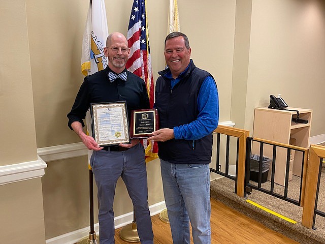 Retired Beach Patrol Chief Matt Kelm, left, and Longport Commissioner of Public Safety Dan Lawler.