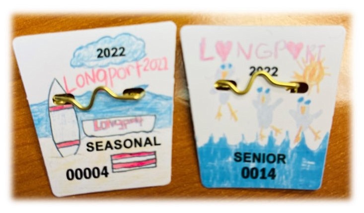 Longport beach tags for the 2022 season were designed by Luna Catanese (left) and Ella Clark.