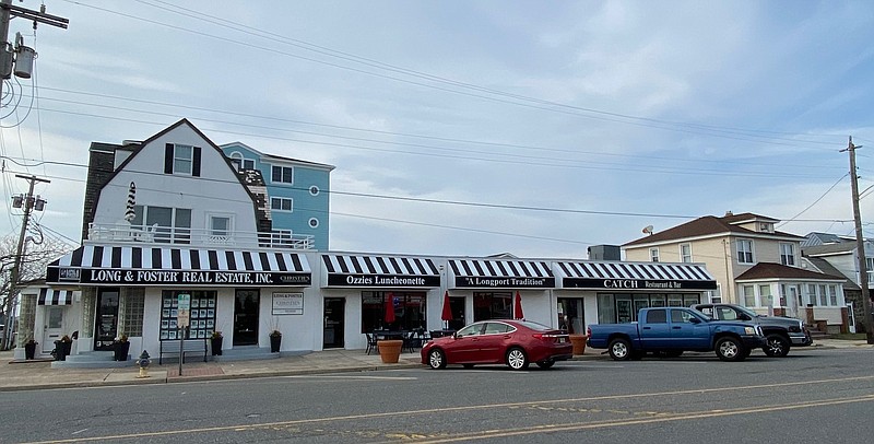 Longport's half-block-long commerical district includes a real estate office and two restaurants.