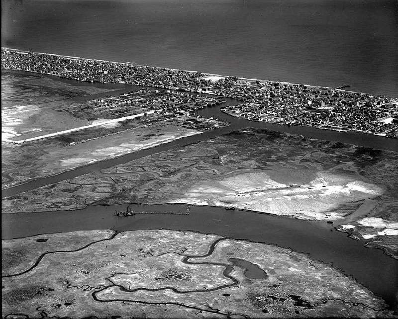 A 1920s era map of Shelter Island, Margate's preferred location for dredge materials.