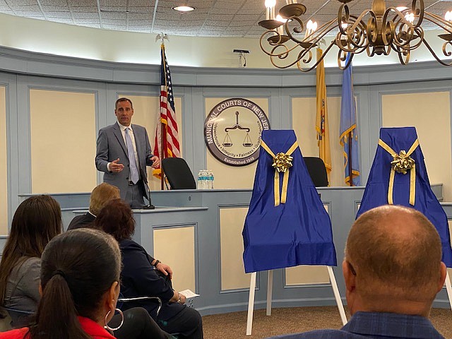 NJ Sen. Vince Polistina speaking at the opening of the Atlantic County Central Municipal Court in Mays Landing.