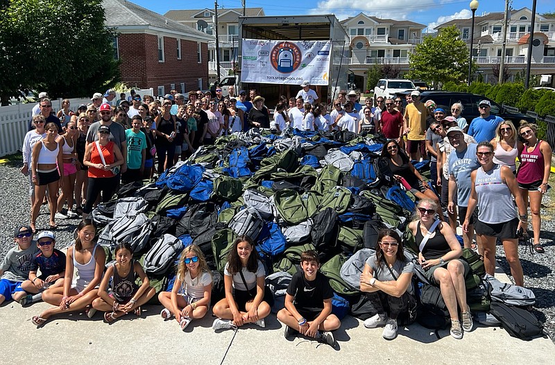 Margate police and volunteers filled hundreds of backpacks with school supplies Sunday, Aug. 7, 2022.
