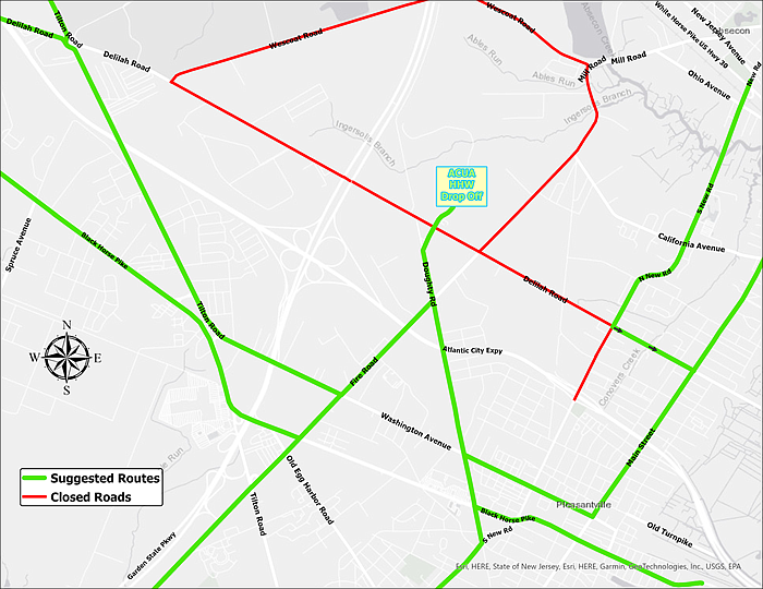 Map shows suggested routes to the ACUA on Saturday, Sept. 10.