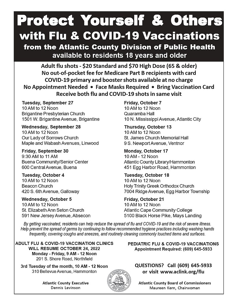 2022 Atlantic County Flu & COVID-19 Vaccination Clinics