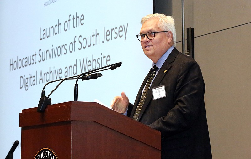 Stockton University/Dr.Michael Hayse speaks at the launch of the Holocaust Survivors of South Jersey digital archive and website, at Stockton University  Sept. 18, 2022. 