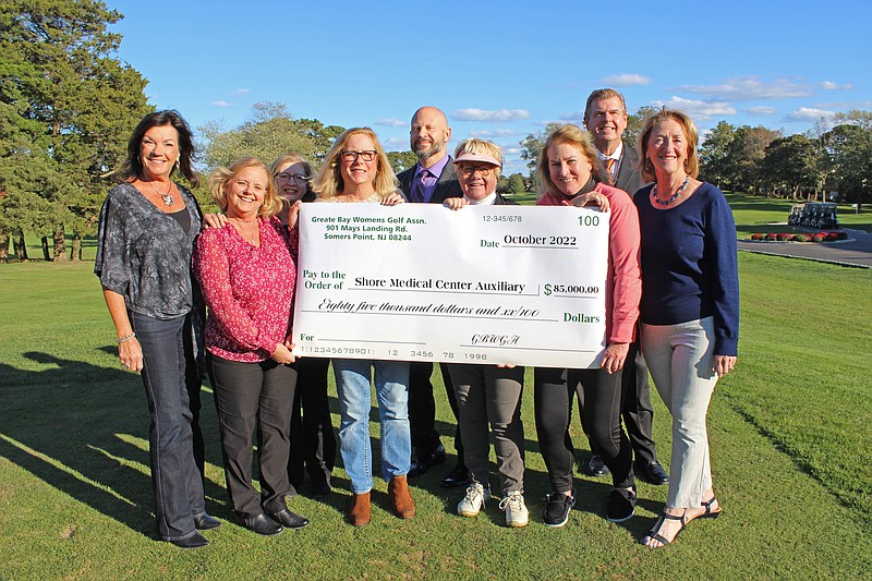 Provided/The Greate Bay Women's Golf Association presented a check for $85,000 to representatives from the Auxiliary of Shore Medical Center and Shore Cancer Center Oct. 19.