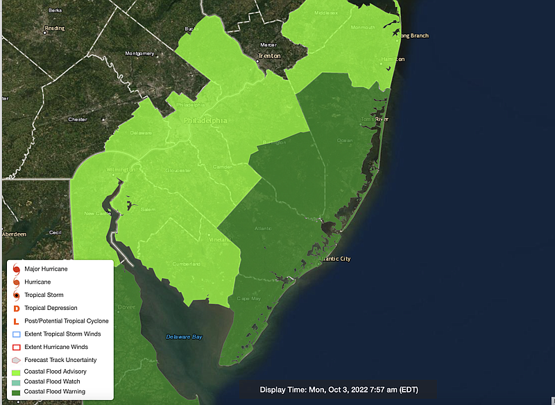 NOAA Coastal Flood Warning in effect.