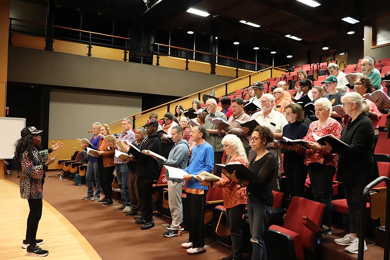 Provided/Music Prof. Beverly Vaughn leads a rehearsal for Sockton's production of The Messiah Dec. 4 at the Borgata Hotel Casino & Spa in Atlantic City.