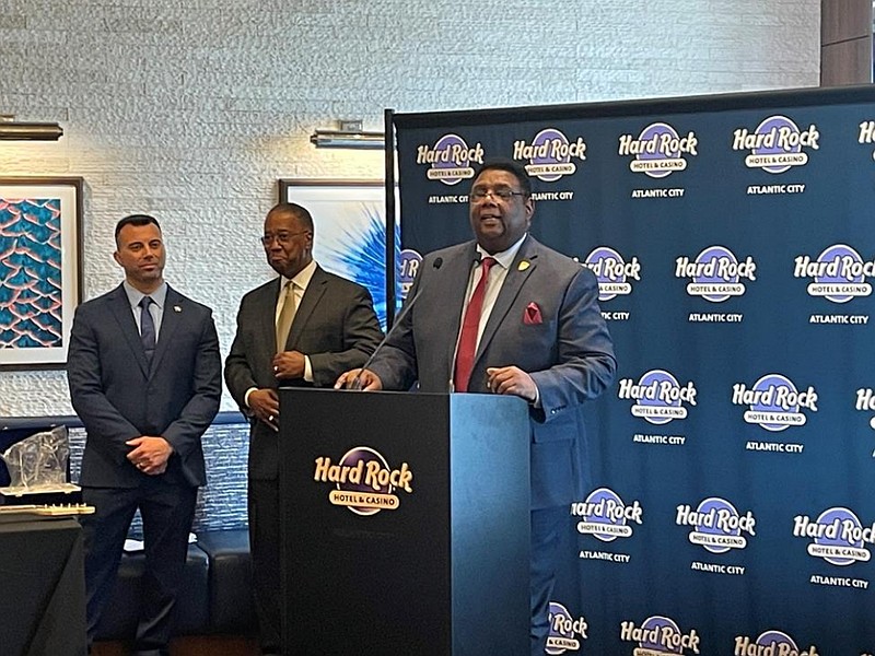 Provided/ From left, Atlantic City Police Chief James Sarkos, former ACPD Chief Ernest Jubilee, and Chief of Detectives Bruce DeShields.