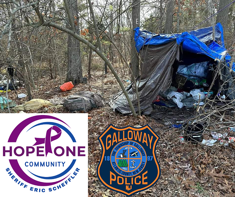 Homeless encampment in Galloway Township.