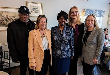 Dr. Barbara Gaba with the PR Council Board (left to right) William Cradle, Beverly Beveridge, Felicia Niven and Regina Gerber.