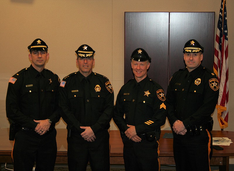 From left, Lt. Timothy Brown, Sheriff Eric Scheffler, Sgt. Gregory Engstler and Capt. William Brennan.