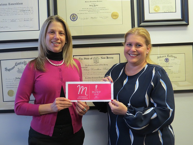 Provided/Melissa Rosenblum of The Law Offices of Melissa Rosenblum, LLC, presents a $5,000 check to Beth Joseph, senior director of Communications and Donor Relations for Jewish Family Service of Atlantic & Cape May Counties.