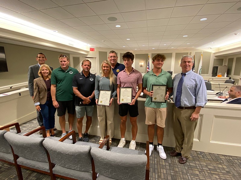 Members of the Margate Beach Patrol are commended for saving the life of an injured swimmer Labor Day weekend.